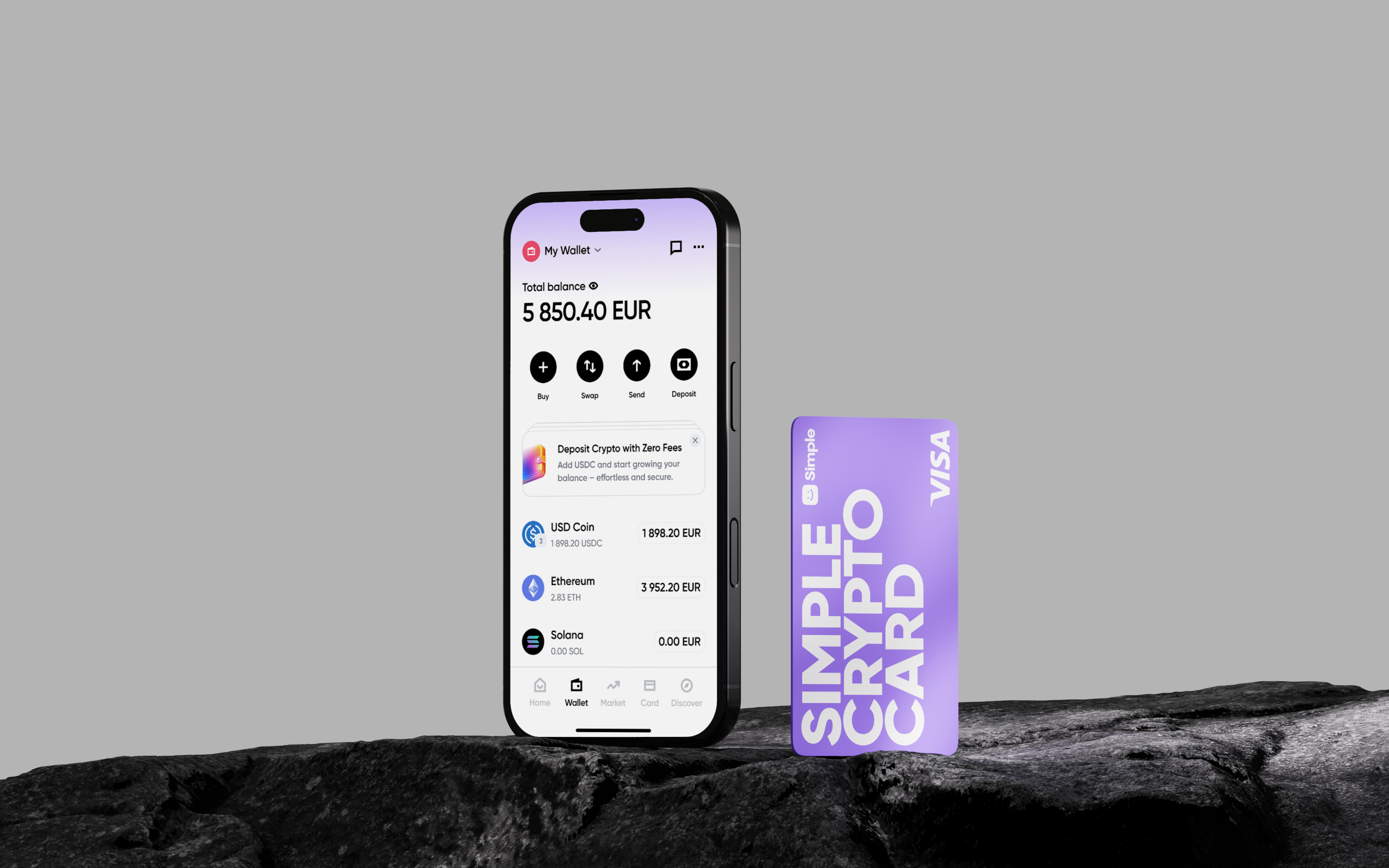 simple app stablecoin wallet - banner card